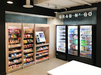 Grab and Go station with snacks and beverage cooler